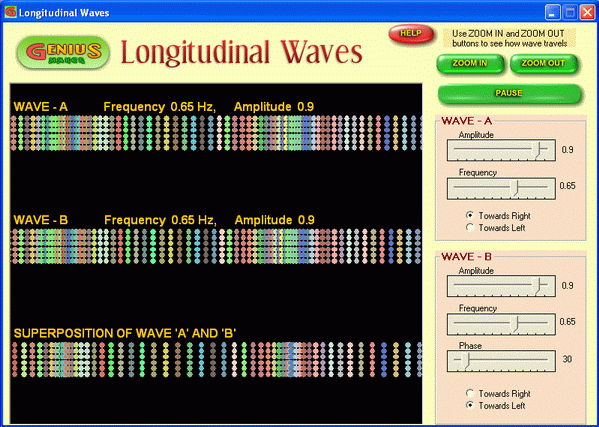 Longitudinal waves software interface