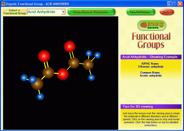 3D Molecule Animation - Organic Functional Groups