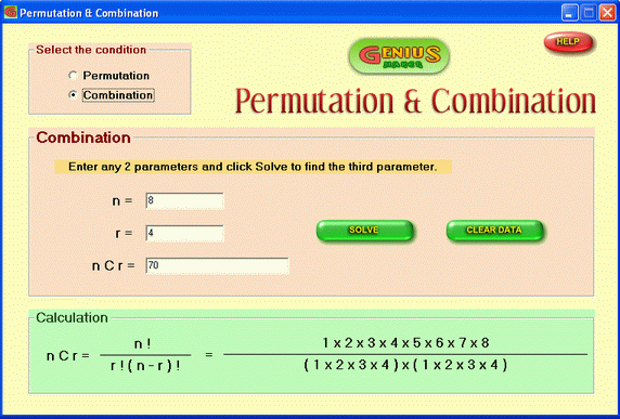 Permutation Combination Software
